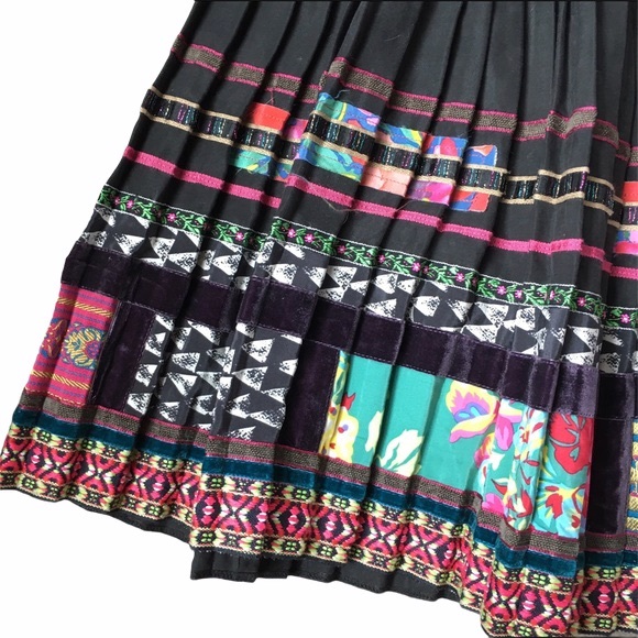 ANTHROPOLOGIE Accordion Pleated Vintage Boho Valea Skirt COREY LYNN CALTER Small - Picture 13 of 15